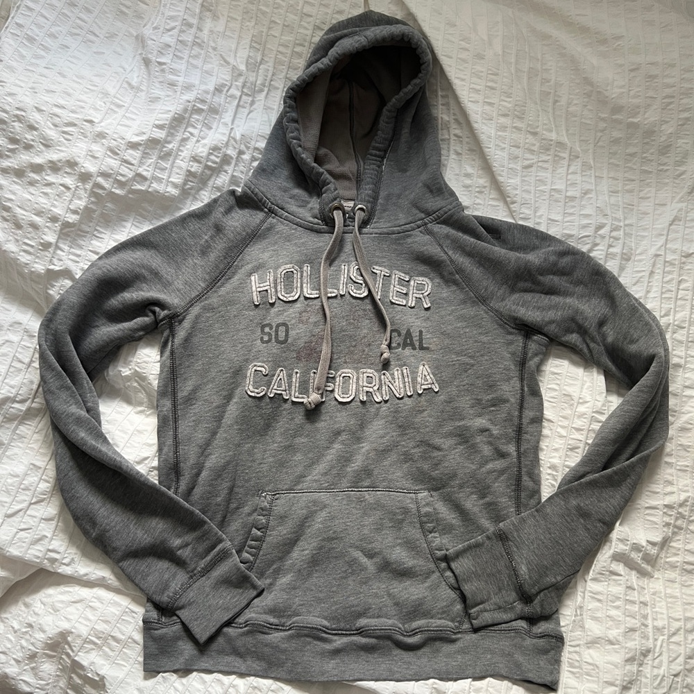 Y2K Hollister Vintage Heather Gray Pullover Hoodie